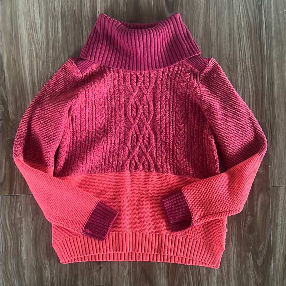 Women's Pink Cable Knit Sweater
